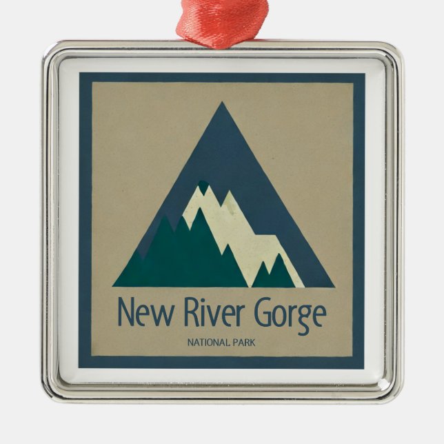 New River Gorge National Park Rustic Metal Ornament (Front)