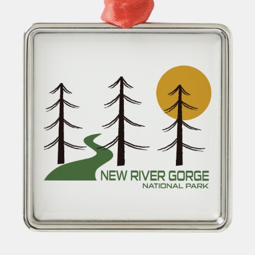 New River Gorge National Park Trail Metal Ornament