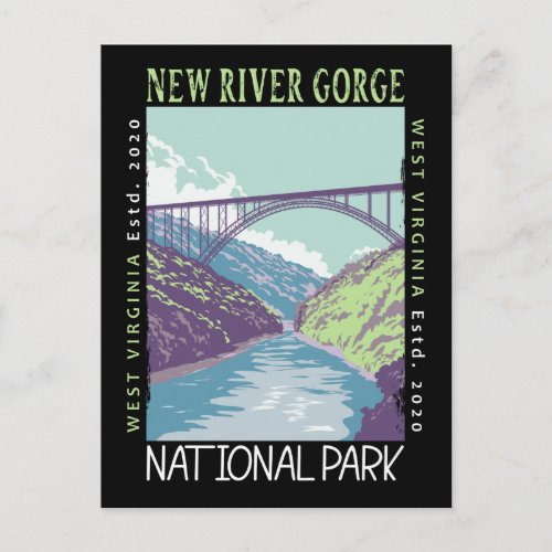 New River Gorge National Park Vintage Distressed Postcard