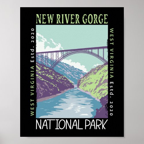 New River Gorge National Park Vintage Distressed Poster