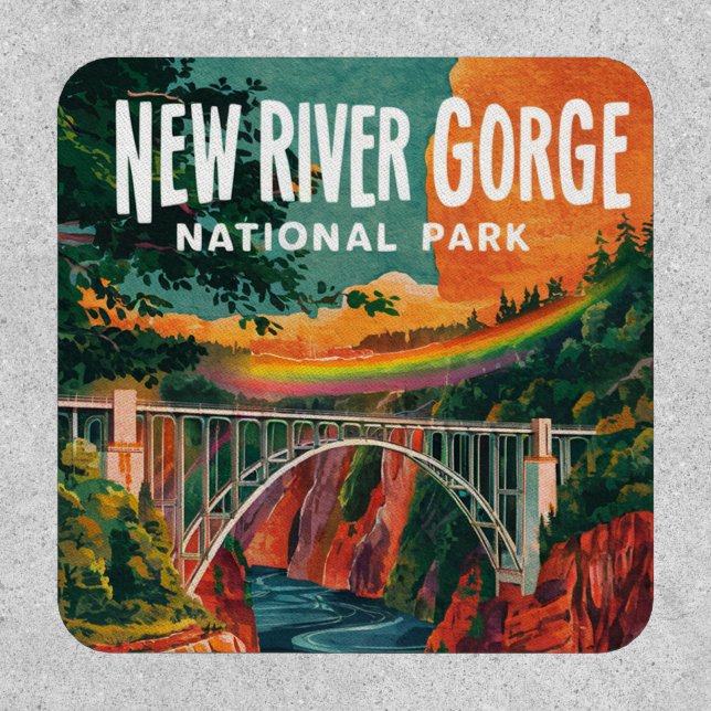 New River Gorge National Park Watercolor Design Patch (Front)