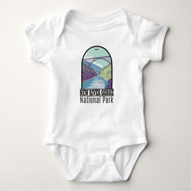 New River Gorge National Park West Virginia Bridge Baby Bodysuit (Front)