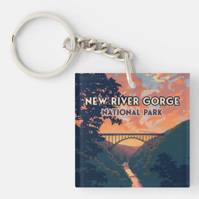 River Key Chain New River Gorge National Park West Virginia Bridge Keychain | Zazzle
