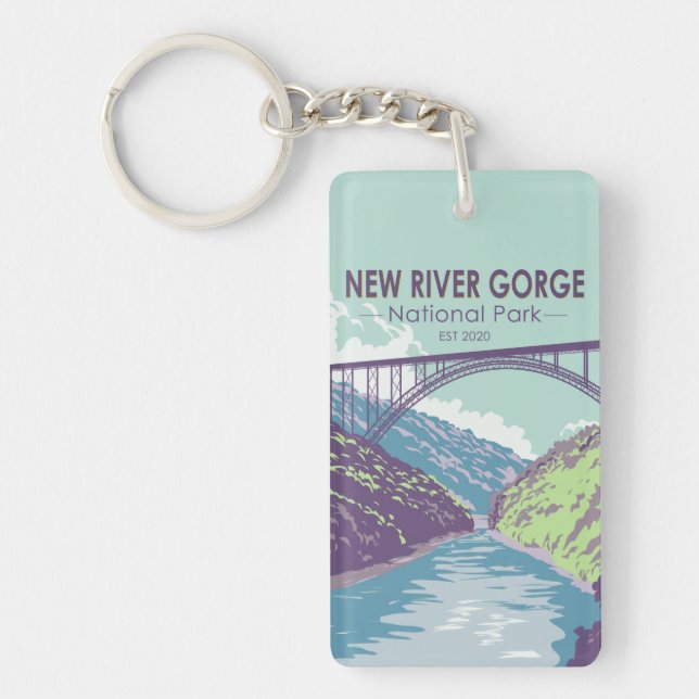 New River Gorge National Park West Virginia Bridge Keychain (Front)