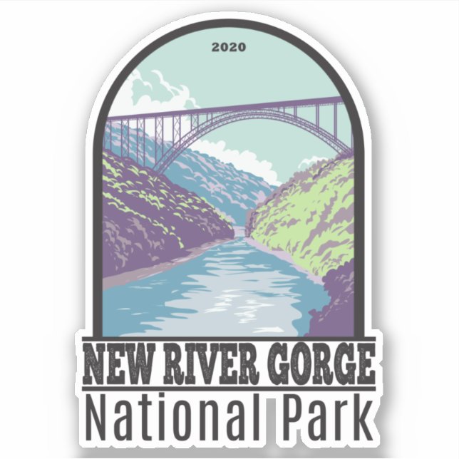 New River Gorge National Park West Virginia Bridge Sticker (Front)