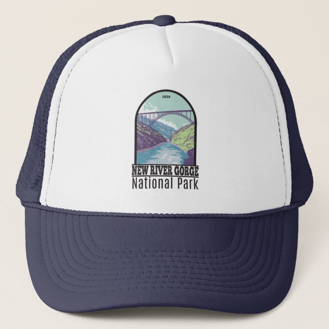 New River Gorge National Park West Virginia Bridge Trucker Hat (Front)
