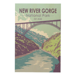 New River Gorge National Park West Virginia Bridge Wood Wall Art