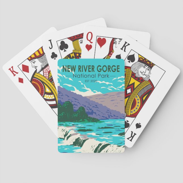 New River Gorge National Park West Virginia  Poker Cards (Back)