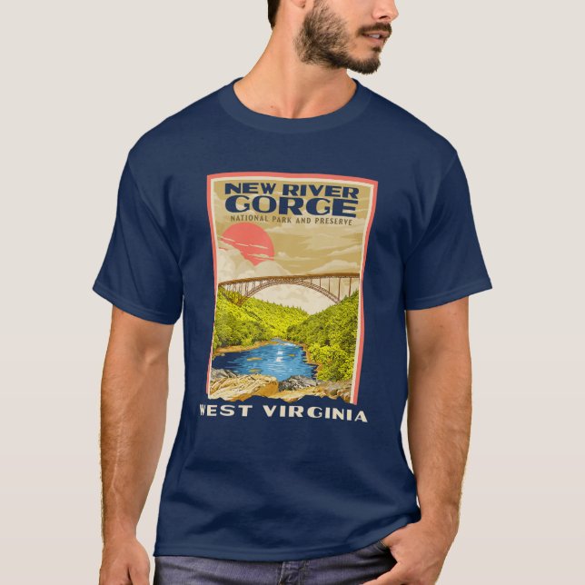 New River Gorge National Park West Virginia Raftin T-Shirt (Front)