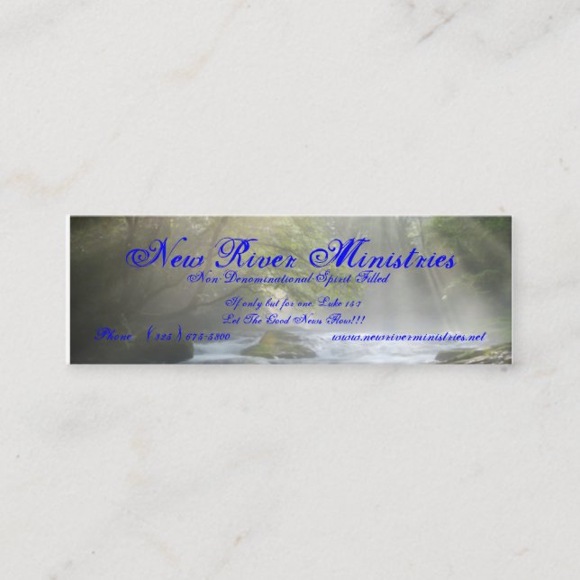 New River Ministries Profile Card (Front)