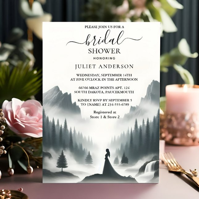 New River Rain Cloud Smoky Mountain Bridal Shower Invitation (Creator Uploaded)