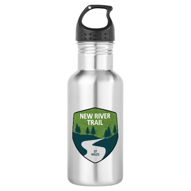 New River Trail Stainless Steel Water Bottle (Front)