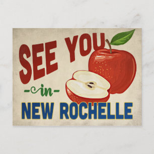 New Rochelle New York Apple - Vintage Travel Postcard