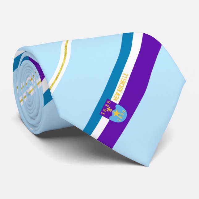 New Rochelle (New York) city flag Neck Tie (Rolled)