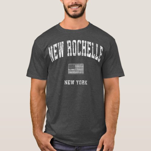New Rochelle New York NY  Vintage American Flag T_Shirt