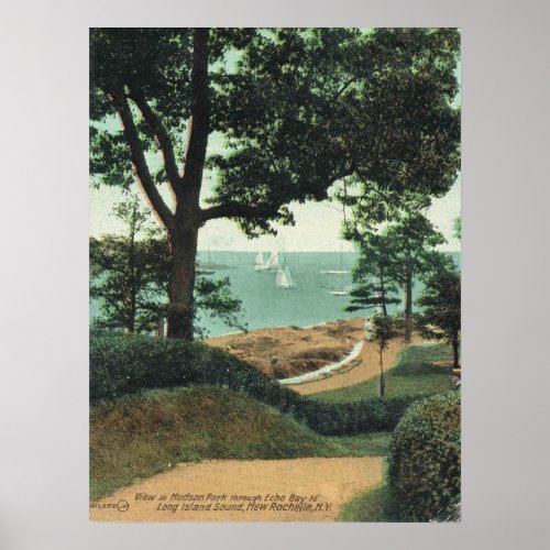 New Rochelle New York Park View Vintage Poster