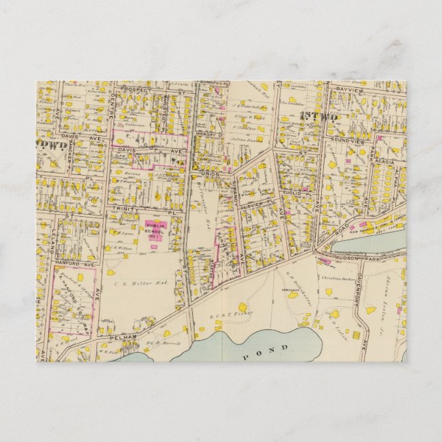 New Rochelle wards 1-2, New York Postcard (Front)