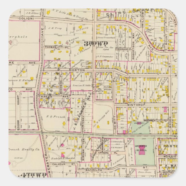 New Rochelle wards 3-4, New York Square Sticker (Front)