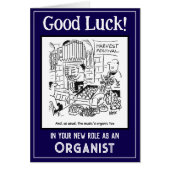 New Role as a Church Organist. Good Luck Card (Front)