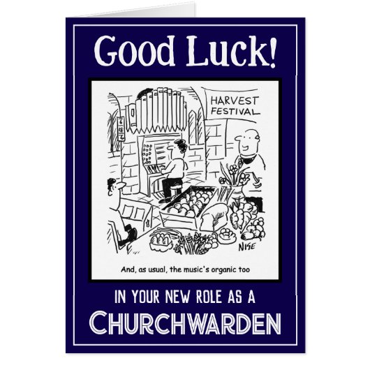 New Role as a Churchwarden. Good Luck Card (Front)