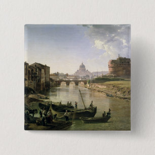 New Rome with the Castel Sant'Angelo Pinback Button