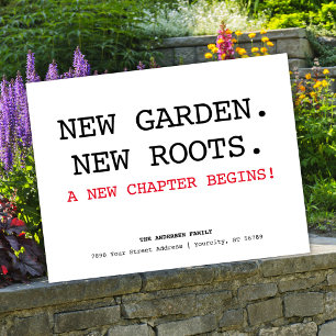 New Roots Address Simple Minimalist Moving Announcement Postcard