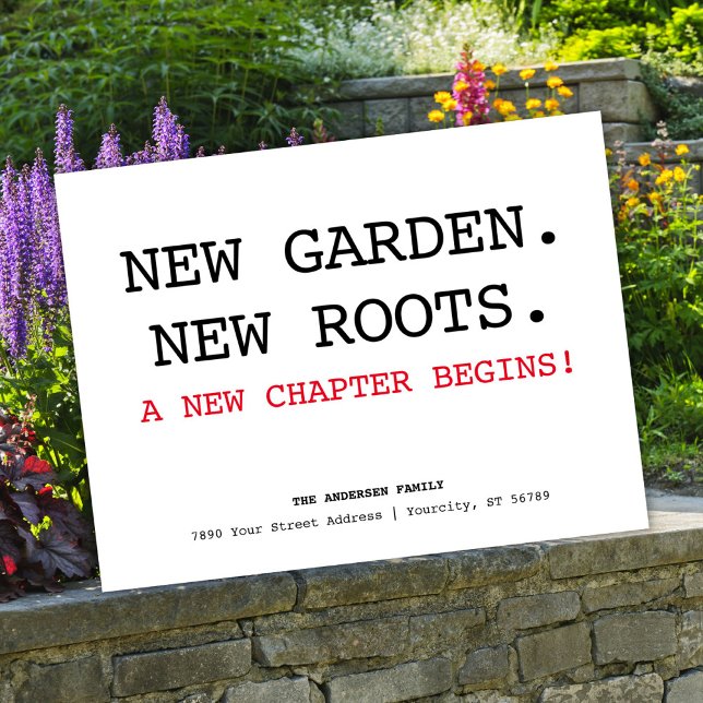 New Roots Address Simple Minimalist Moving Announcement Postcard (New Roots Address Simple Minimalist Moving Announcement Postcard)