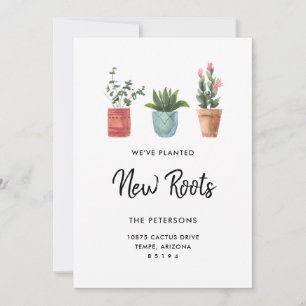 New Roots I We've Moved Moving Announcement Card