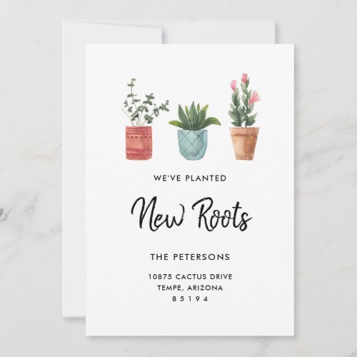New Roots I Weve Moved Moving Announcement Card