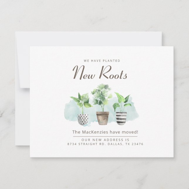 New Roots Moving New Address Announcement (Front)