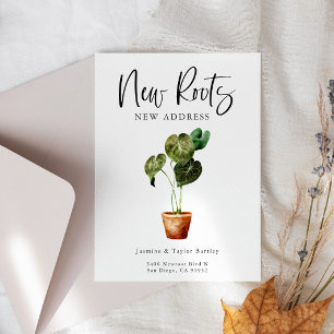 New Roots New Address Houseplant Moving Announcement