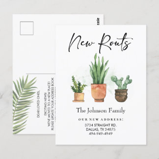 New Roots New Address We've Moved New Home Postcard