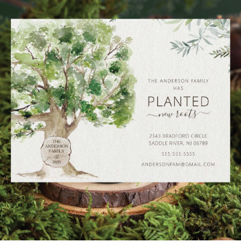 New Roots Oak Tree Moving Announcement by invitationstop at Zazzle