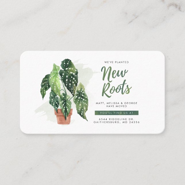 New Roots We've Moved Chic Moving Announcement (Front)