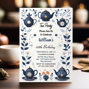 New Royal Chic Adult Fairy Tea Party 60th Birthday Invitation