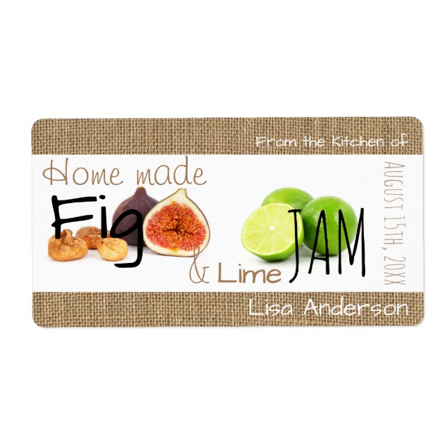 New Rustic Fig and Lime Jam personalized H Label (Front)