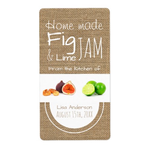 New Rustic Fig and Lime Jam personalized Label