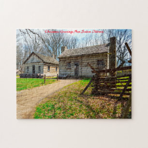 New Salem Illinois.Christmas Greetings Jigsaw Puzzle
