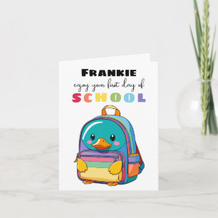 New School Starter Card For Son Daughter duck