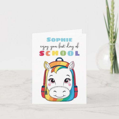 New School Starter Card For Son Daughter giraffe