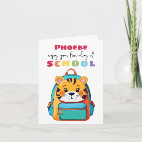 New School Starter Card Son Daughter cute tiger