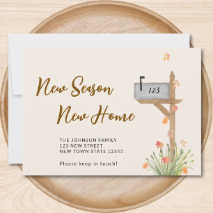 New Season New Home Fall Autumn Moving  Announcement