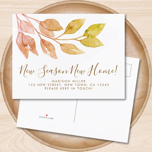 New Season New Home Fall Foliage Moving Announcement Postcard (Creator Uploaded)
