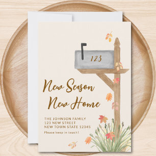 New Season New Home Fall Mailbox Moving  Announcement