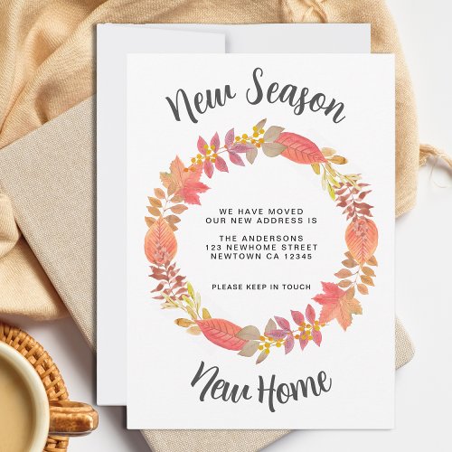 New Season New Home Fall Moving  Announcement