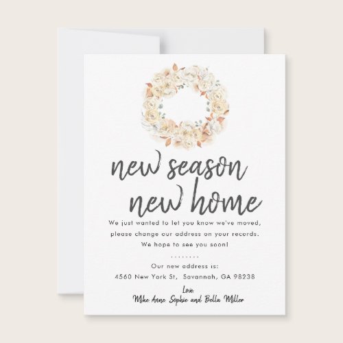 New Season New Home Fall Moving Announcement Card