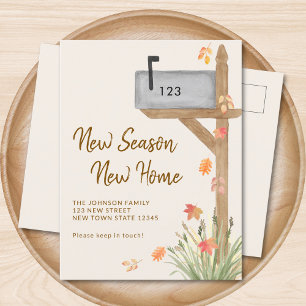 New Season New Home Fall Moving Announcement Postcard