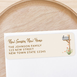 New Season New Home Fall Moving Return Address Label