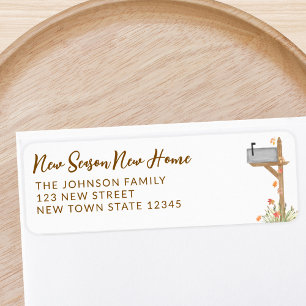 New Season New Home Fall Moving Return Address Label