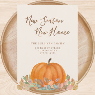 New Season New Home Fall Pumpkin Moving Announcement